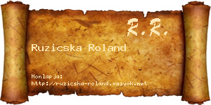 Ruzicska Roland névjegykártya